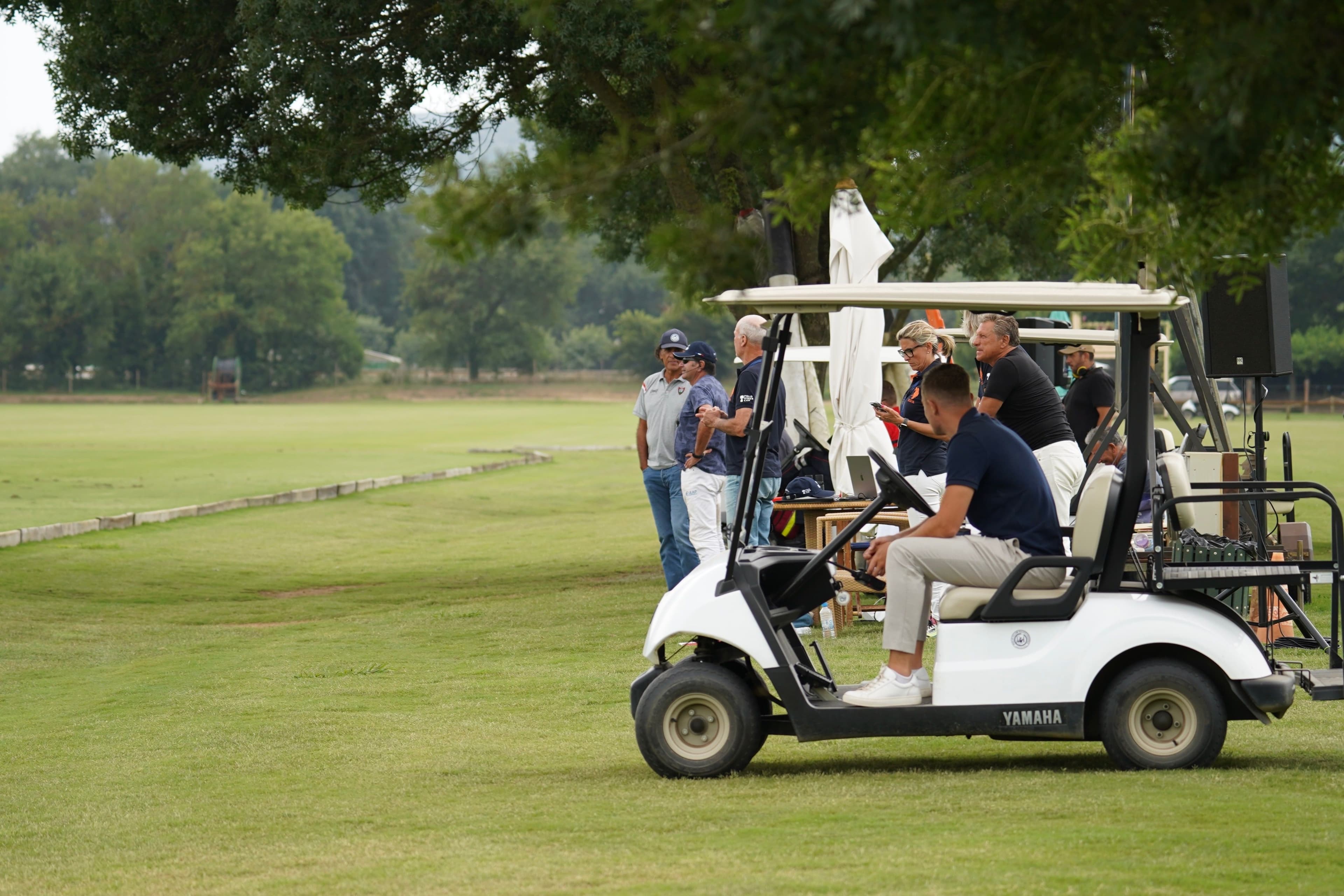 Golf carts on the course